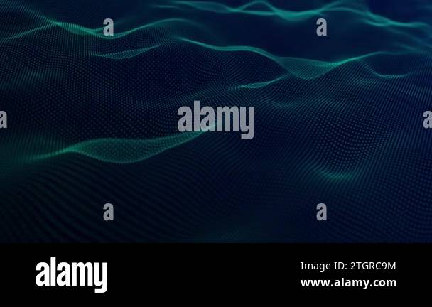 Digital technology background. Dynamic wave of glowing points ...