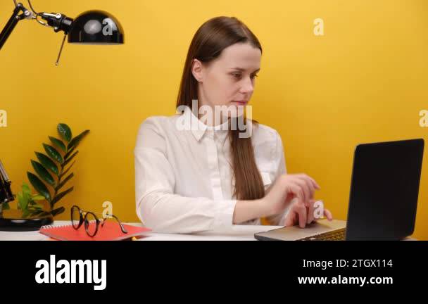 Portrait of happy successful employee business woman 20s in casual ...
