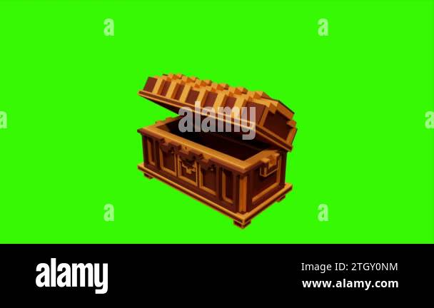 3D illustration of animated coffin opening and closing using voxel art ...