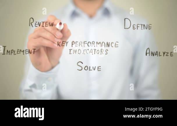 Key Performance indicators, Concept Clip Art, Man writing on ...