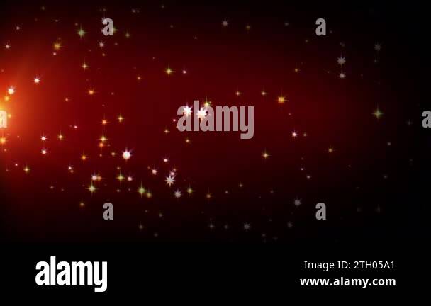 Loop left orange optical lens flares light and star particles flow ...