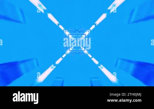 A 3D animation of an endless loop in blue abstract shapes creating an ...