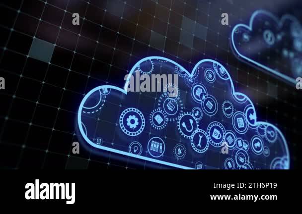 Concept of cloud technologies and server data processing. Abstract ...