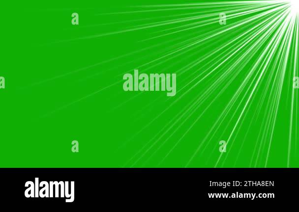 Light rays from corner motion graphics with green screen background ...