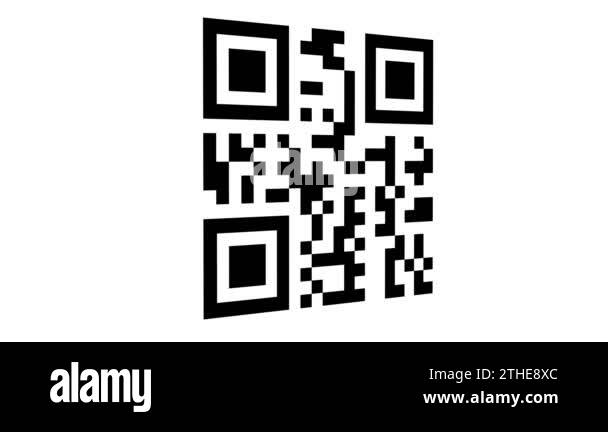 QR code being scanned with a red laser. Seamless looping animation of ...