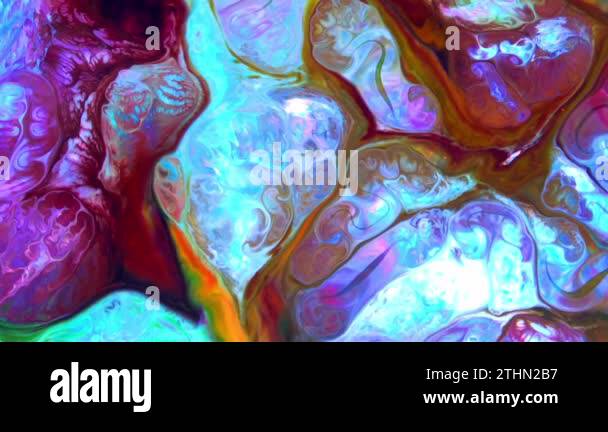 Fluid art texture. Abstract backdrop with iridescent paint effect ...