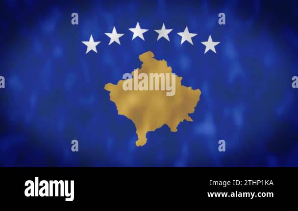Kosovo flag seamless waving animation. Sign of Kosovo seamless loop ...