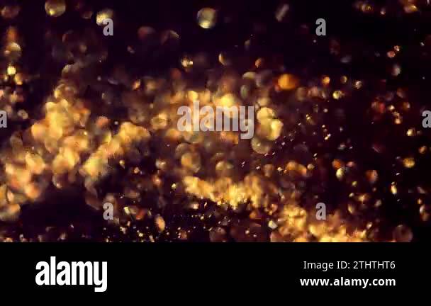 golden particles bokeh abstract background with shining gold Floating ...