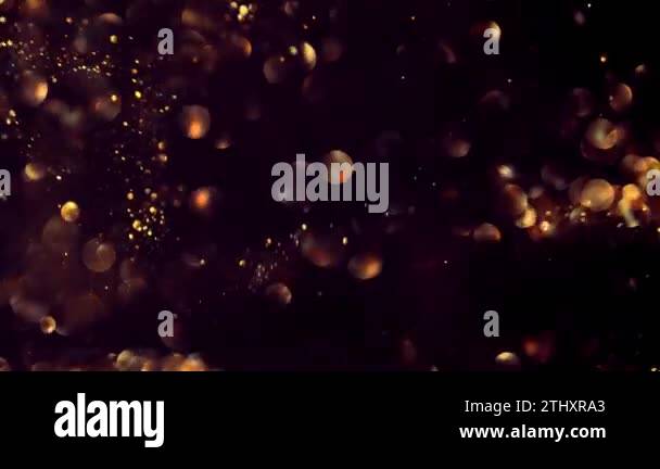 golden particles bokeh abstract background with shining gold Floating ...