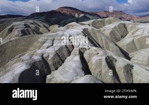 Drone video of the interesting geological view created by the eroded ...