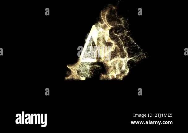 Particle Alphabet Golden letter A with particles, alphabet, abc, alpha channel Stock ...