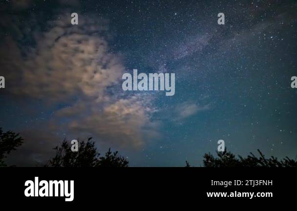 Milky Way and Stars Moving Across the Night Sky, Time Lapse Stock Video ...
