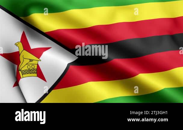 Zimbabwe Flag Reverse Zimbabwe Flag video waving in wind. Zimbabwe Flag Wave Loop waving in ...