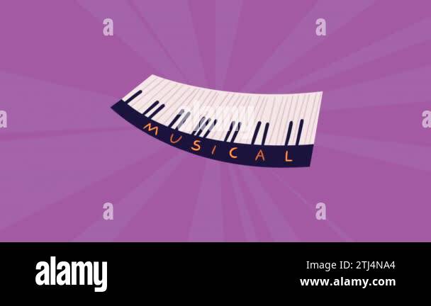 piano music instrument entertainment animation ,4k video animated Stock ...