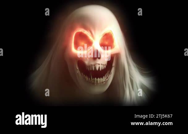 Scary Ghost Loop With In and Out Transparent Background 4K Pixels Stock ...
