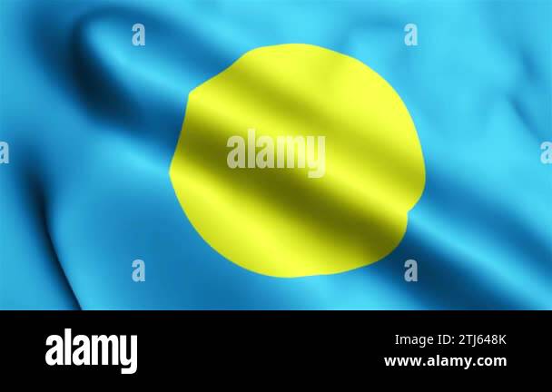 Palau Flag video waving in wind. Palau Flag Wave Loop waving in wind ...