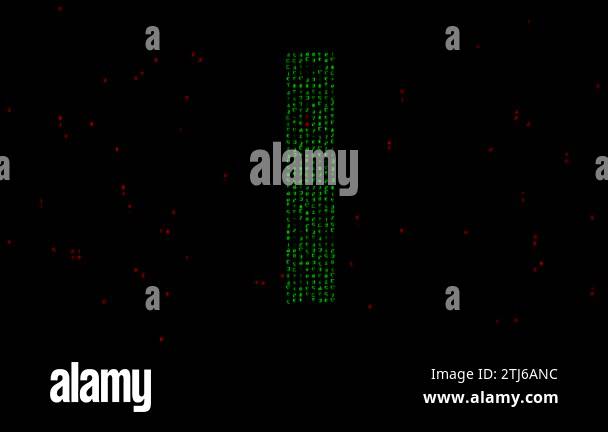 English alphabet I with matrix code on plain black background Stock ...