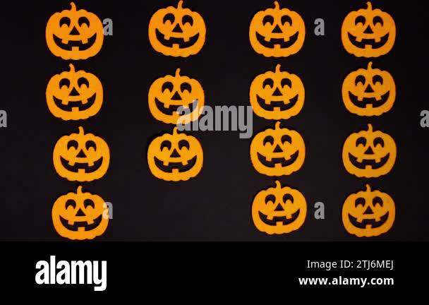 Stop motion animation Halloween. Funny cute felt pumpkins appear and ...