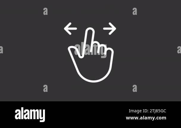 Animated choose white linear icon. Scrolling left and right ...