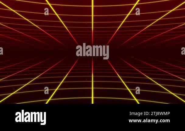 Abstract retro synthwave grid loop animation background 3d render ...