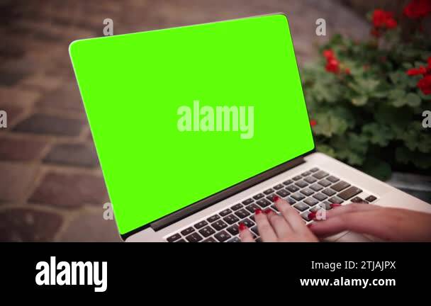 Hands Close Up And Slow Motion Womans Hands Working On An Outdoor