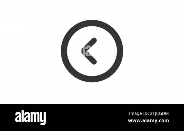 Animated move back linear ui icon. Previous page. Seamless loop 4k ...