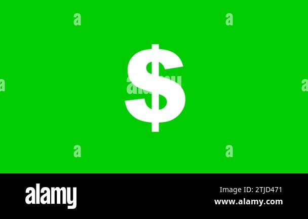 Animated white icon of dollar. Radiance from rays around symbol ...