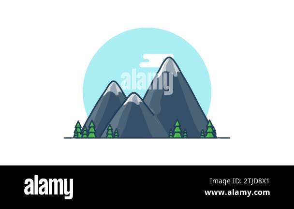 Rocky mountains icon flat Stock Videos & Footage - HD and 4K Video ...