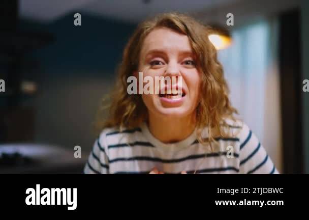 Angry shouting woman breaks up with boyfriend and goes away with