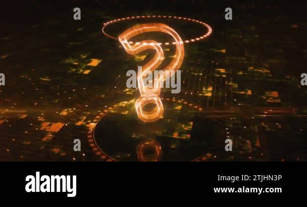 Question mark, search, support, faq, quiz and help hologram symbol ...