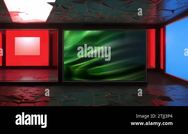 Dynamic Virtual News Studio Green Screen Loop for Dynamic Reporting ...