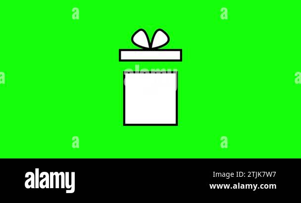 Simple outline gift icon loop animation. Gift symbol or sign animation ...