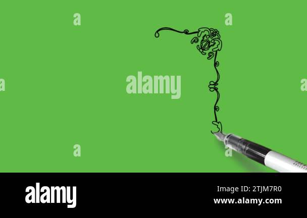 Sketch stylish frame design with blue border and black outline in