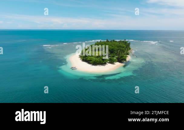 Beautiful San Victor Island with white sand beach in Baganga, Davao ...