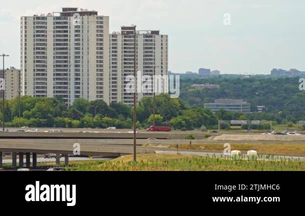 Highway intersection interchange or junction with ramps, roads, lanes ...