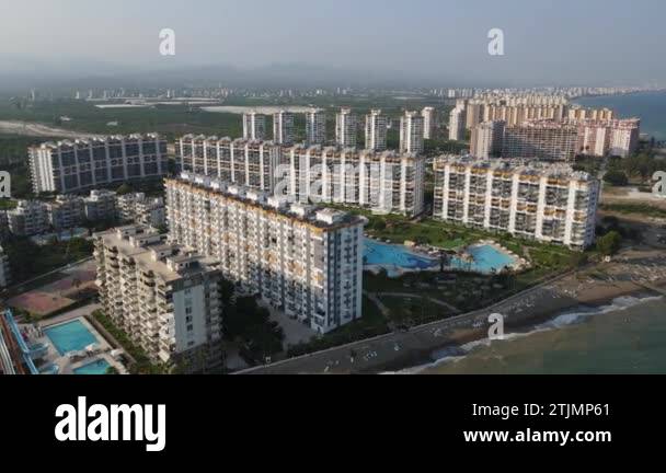 Image showcasing Aerial New Luxury Apartments, seaside resorts, touristic city ...