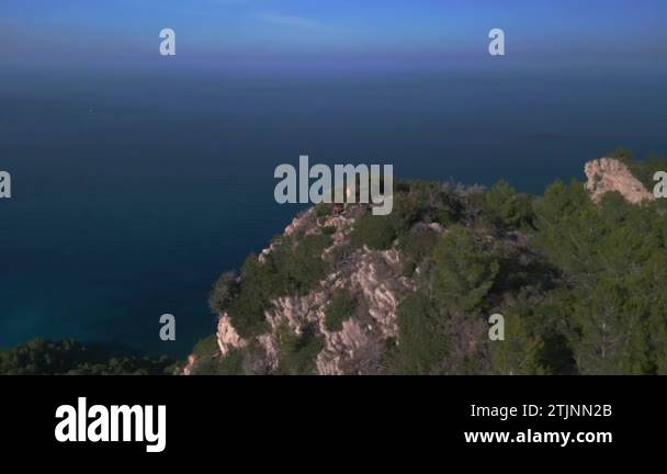 Cliff Ramp speed ramp Hyperlapse motionlapse timelapse drone of ibiza mountain ...