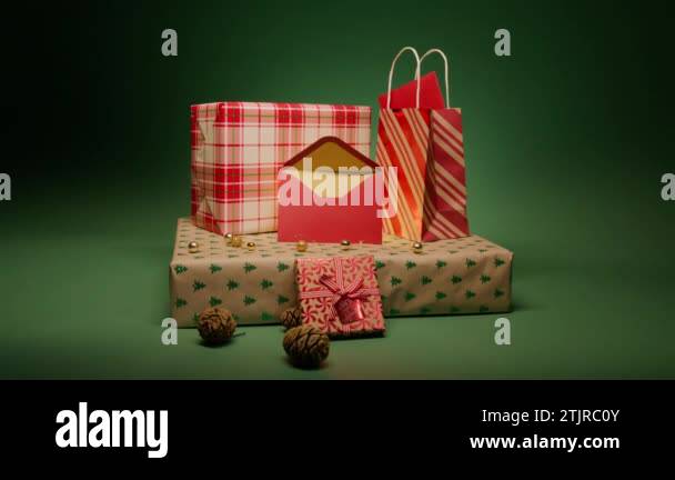 Red christmas gift boxes