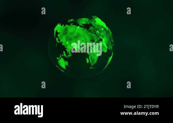 World map globe floating in space turning animation black background ...
