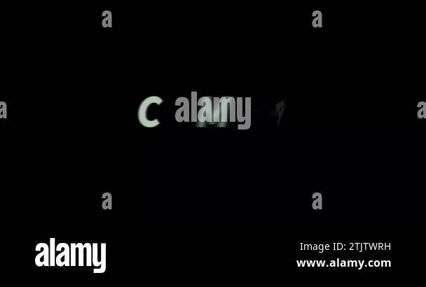 Camera text animation on black background. Modern text animation ...