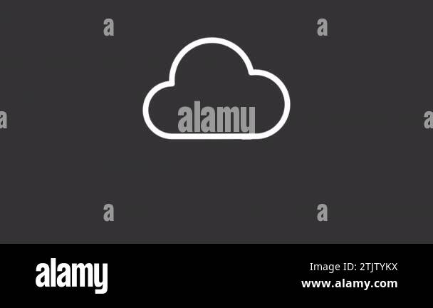 Animated cloud white line icon. Virtual financial service. Online ...
