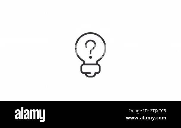 Animated question linear icons. Communication process. Decision making ...