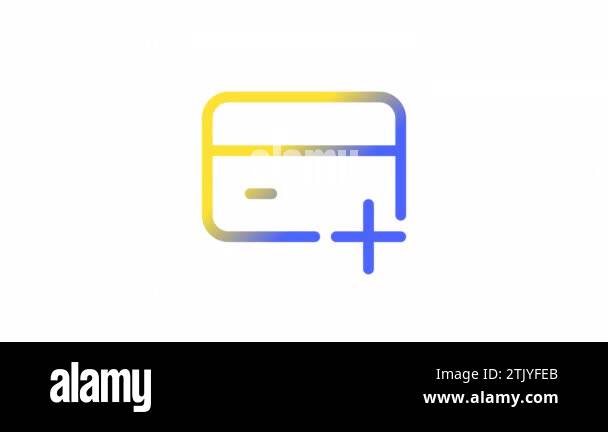 Animated add card gradient ui icon. Create new bank account. Seamless ...