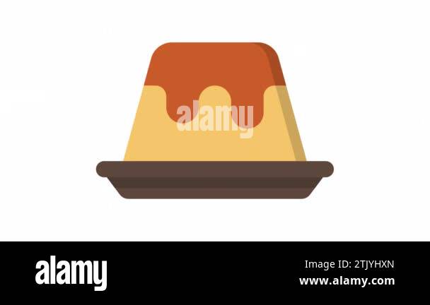 Pudding, Bakery animated icon on transparent background Stock Video ...