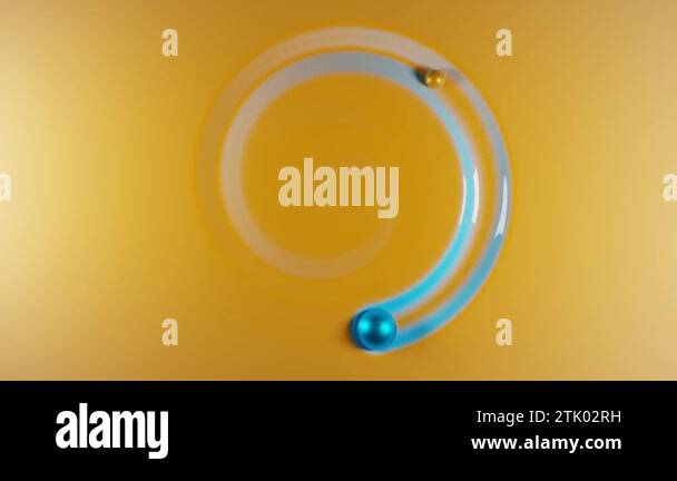 Abstract 3d animation of the movement of a sphere on a viscous, liquid ...