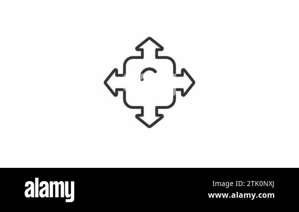 Animated direction linear icon. Multiple routes. Question mark with ...