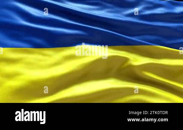4k render Ukraine Flag video waving in wind. Ukraine Flag Wave Loop ...