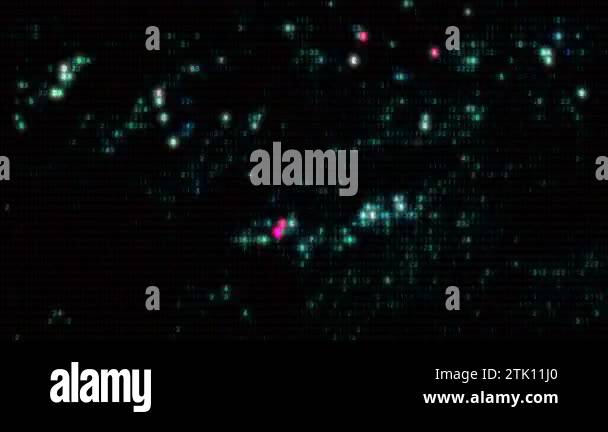 Defected HUD interface 3d animation with abstract digital code. Concept ...