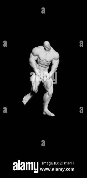 A bodybuilder dance. Bodybuilder with big muscles dances. A man with ...