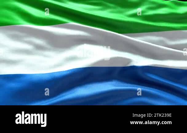 4k render Sierra Leone Flag video waving in wind. Sierra Leone Flag ...
